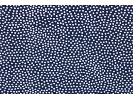 Tkanina Drukowana Bluzkowa Białe Groszki Granat Tło