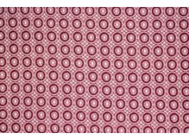 Dzianina Drukowana Sukienkowa na Spódnicę Kółka Bordo