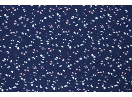 Dzianina Drukowana Sukienkowa na Spódnice Kamyczki Granat