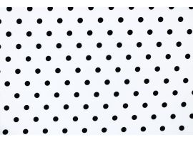 Printed Fabric for Blouse Black Polka dots White Background