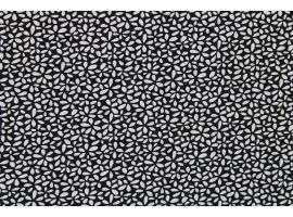 Tkanina Drukowana Bluzkowa Kwiatki Czarne Tło