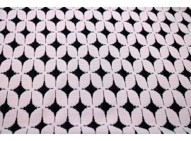 Dzianina Żakardowa Sukienkowa na Spódnicę Geometryczny Wzór Pudrowy Róż