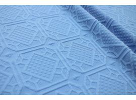 Jacquard Dress Fabric for Skirt Geometric Pattern Blue