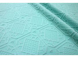 Jacquard Dress Fabric for Skirt Geometric Pattern Mint