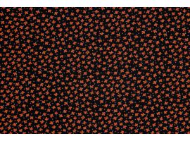 Tkanina Drukowana Bluzkowa Rude Liście Czarne Tło