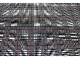 Dzianina Sukienkowa Żakard Krata Pepitka Czerwona Krateczka